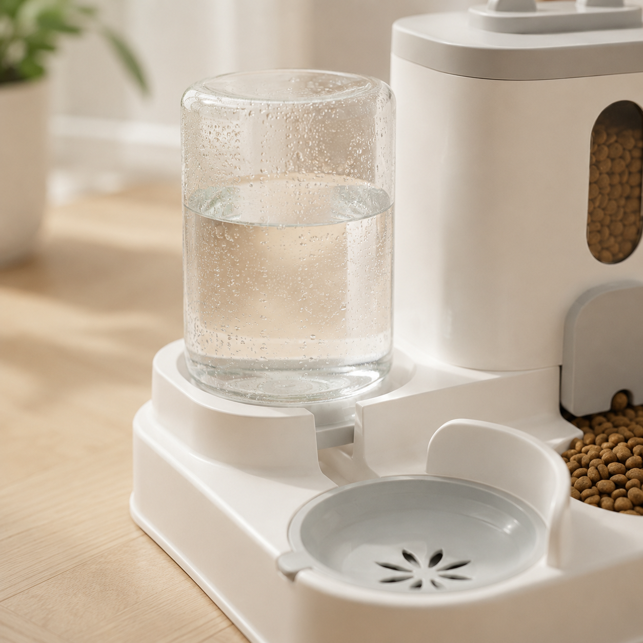 Station Repas Automatique 2-en-1 WAVPET | Mangeoire + Fontaine pour Chat & Chien